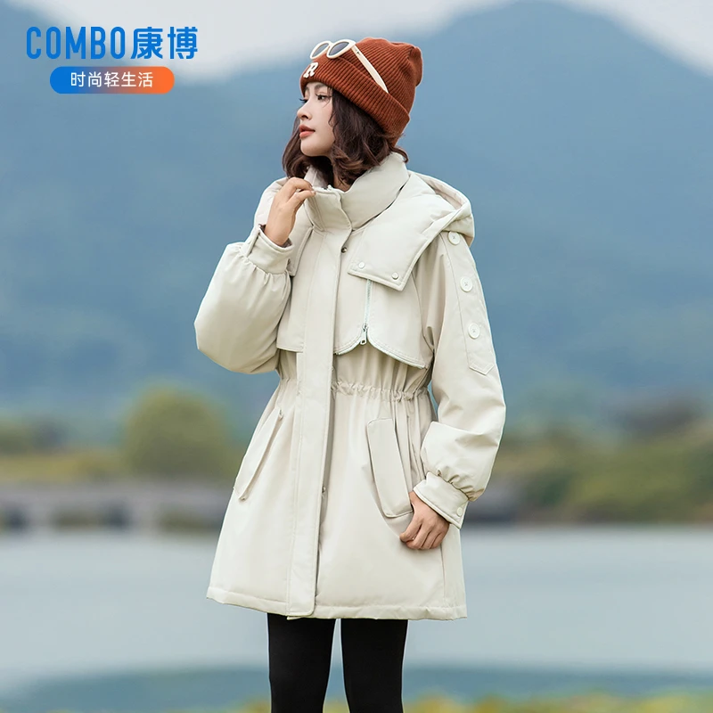 【崔万志专属】COMBO康博收腰工装时尚鸭绒羽绒服女士外套