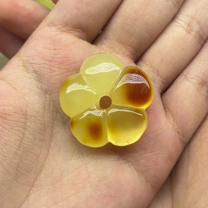 未镶嵌琥珀裸石天然琥珀蜜蜡空心花5.2g