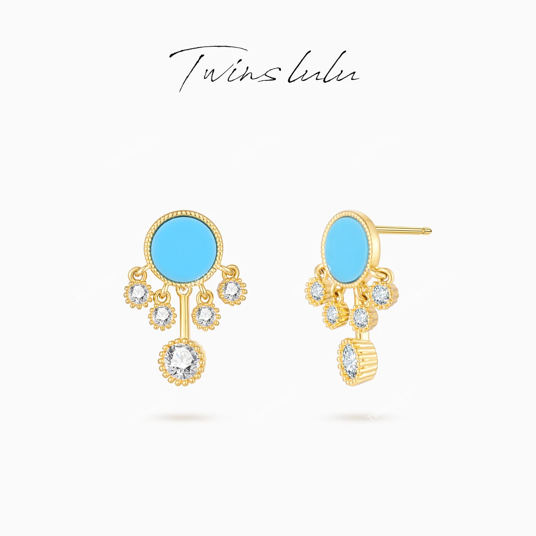 铜合金耳饰 TWINS LULU 618 夏上新 蓝色捕梦网耳环女款TSL3053