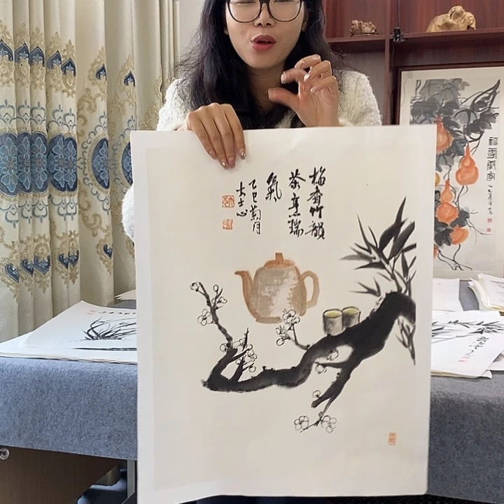 国画纯手绘国画写意作品42*55