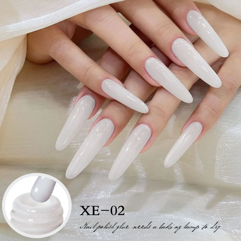 白开水冰透裸色指甲油胶2025年新款流行自然百搭冰透白色美甲店用