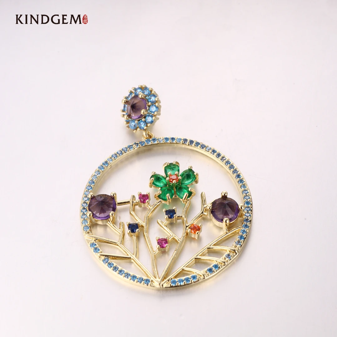 铜合金锆石吊坠 法式轻奢个性时尚百搭女吊坠 BK49XVPC-19289