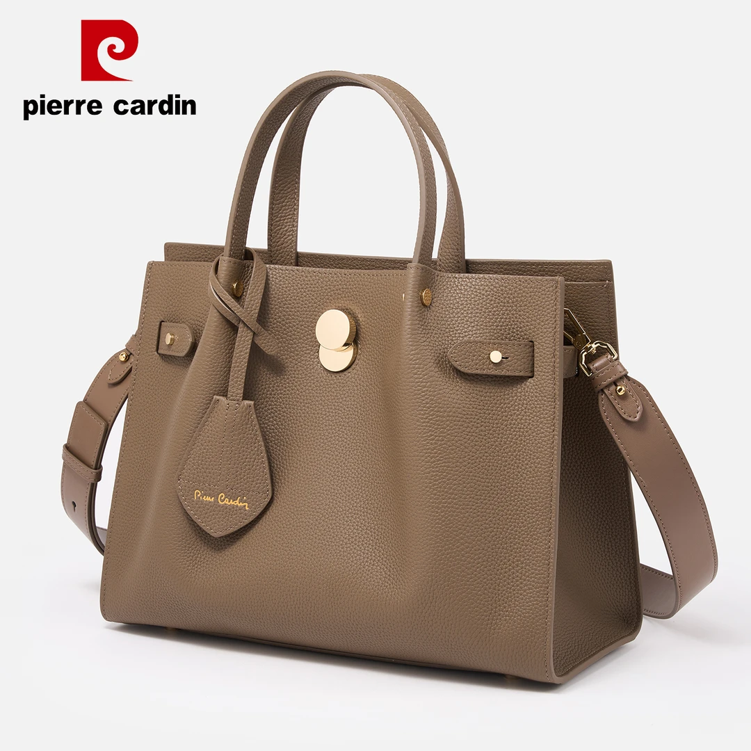 皮尔卡丹轻奢时尚百搭托特包2025新款大容量简约单肩斜挎通勤女包