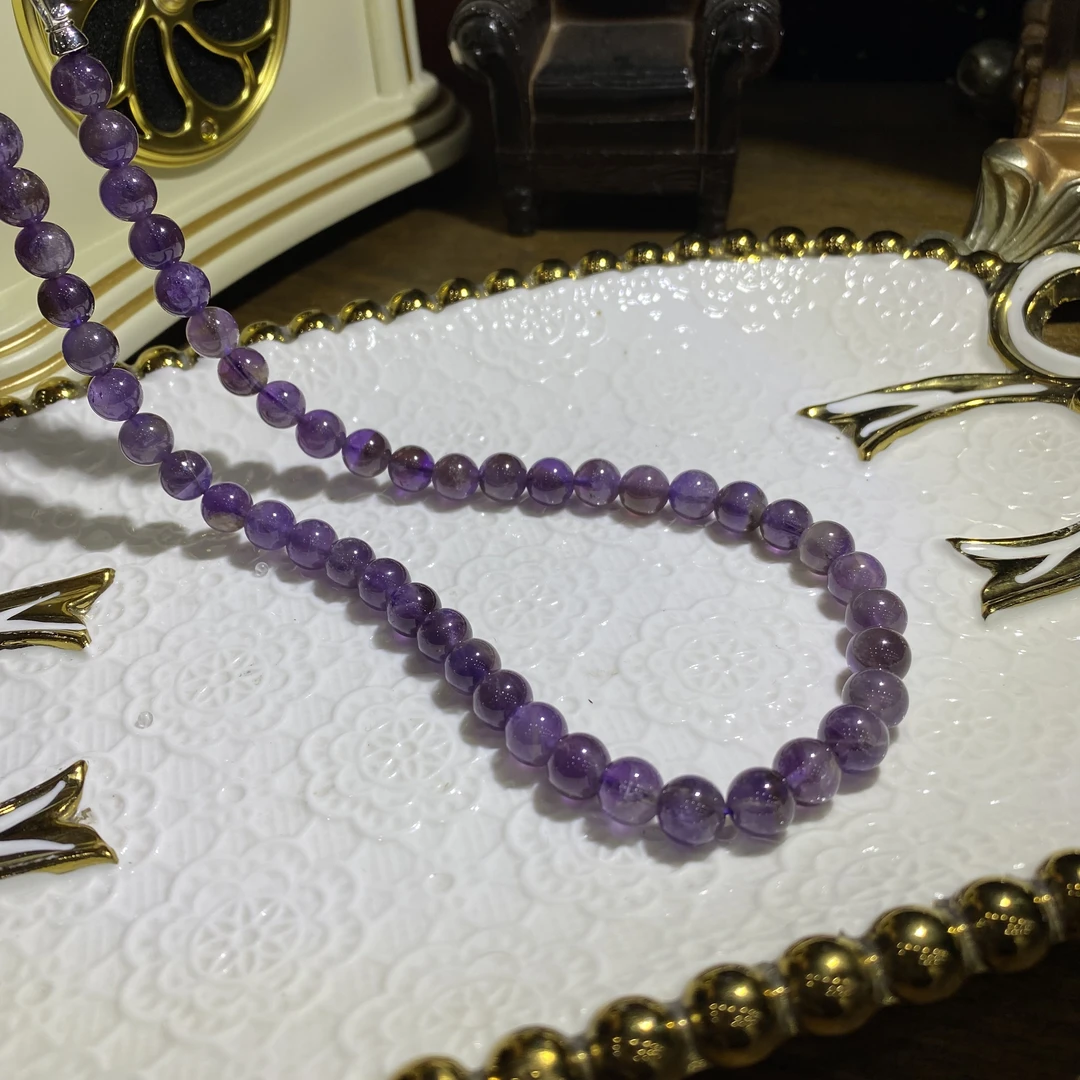 V785-天然老矿料紫极光项链-多样性发其一