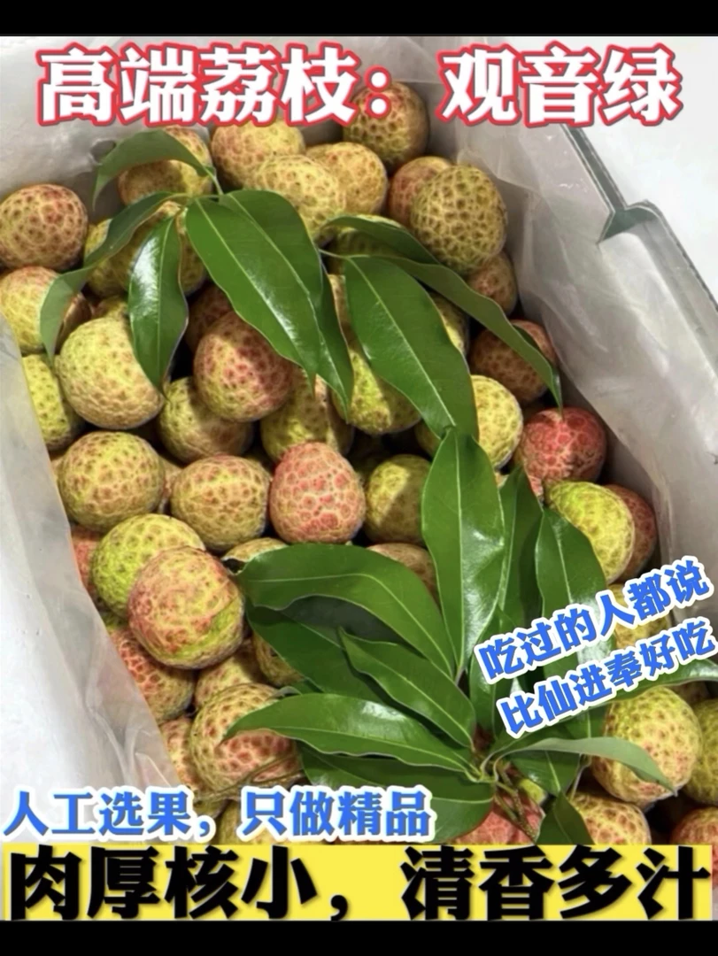 四川/东莞原产+正宗观音绿和观音红，肉厚核小清香，顺丰冷链包邮！