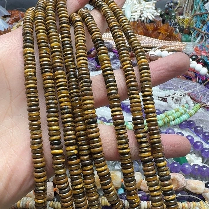 玛瑙/玉髓未镶嵌珠宝半成品一条6mm虎眼算盘