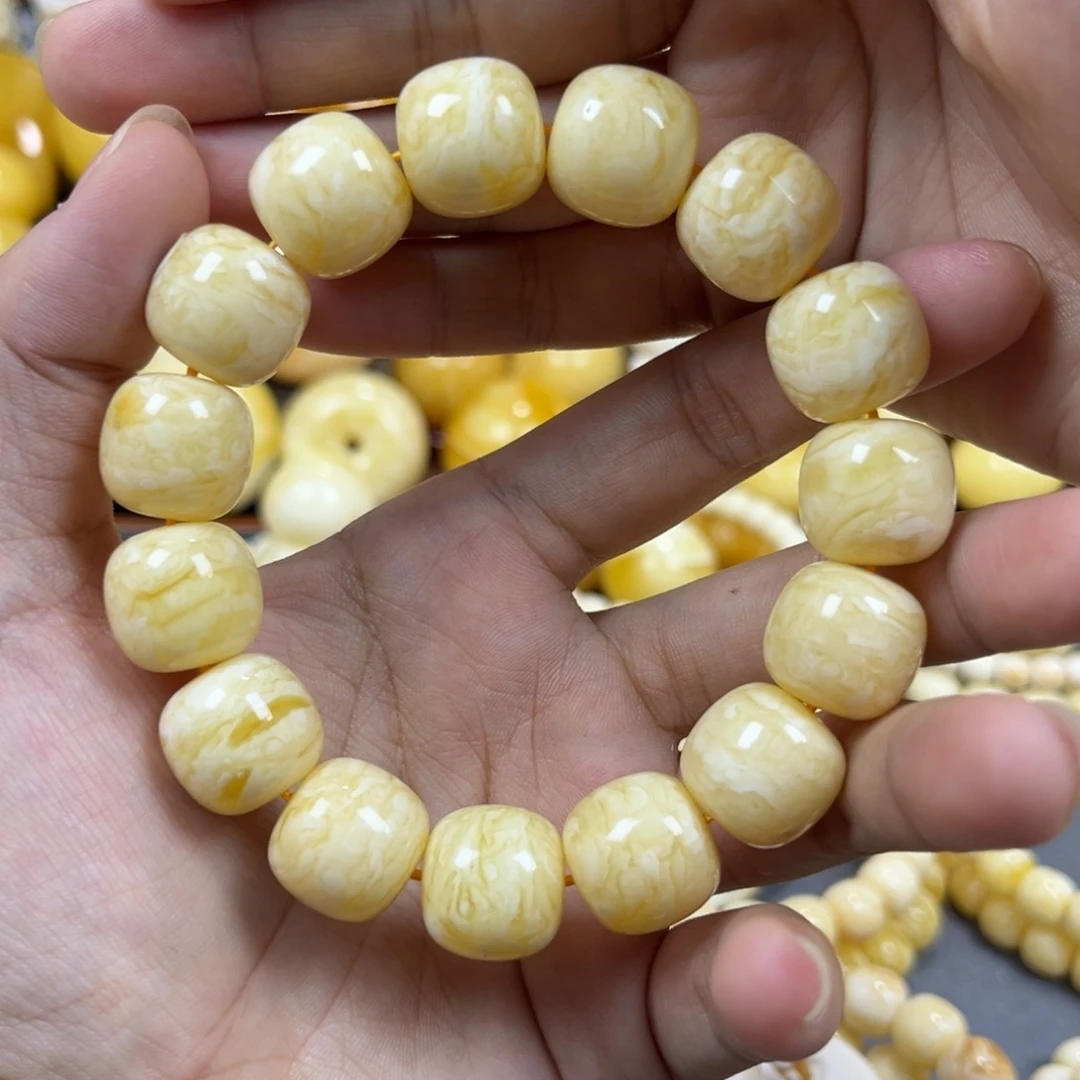 琥珀未镶嵌手串同料老邢手串15mm