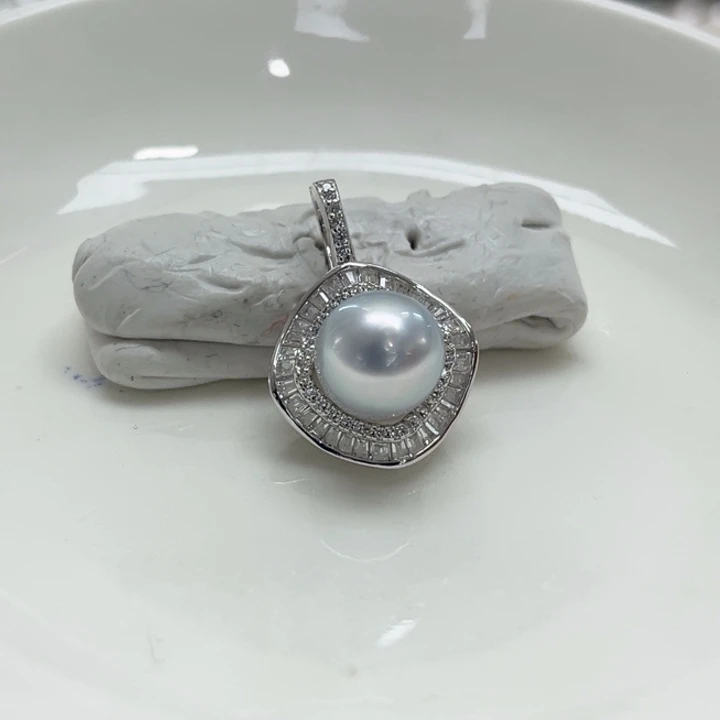 吊坠(不含链)银S925镶嵌海水珍珠9-10m 44号