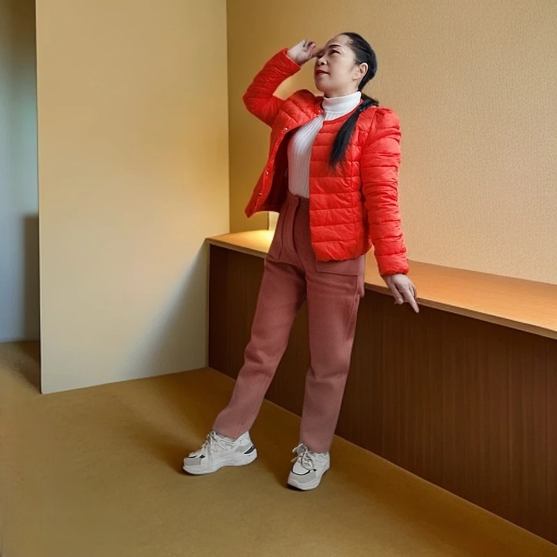 修身女士裤显腿长通勤休闲穿搭必备时尚双面毛呢裤