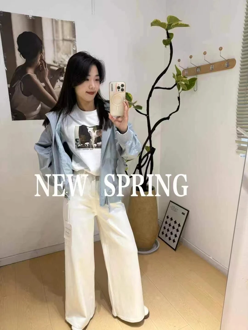 丽丽家新款  韩版百搭拉链连帽宽松外套