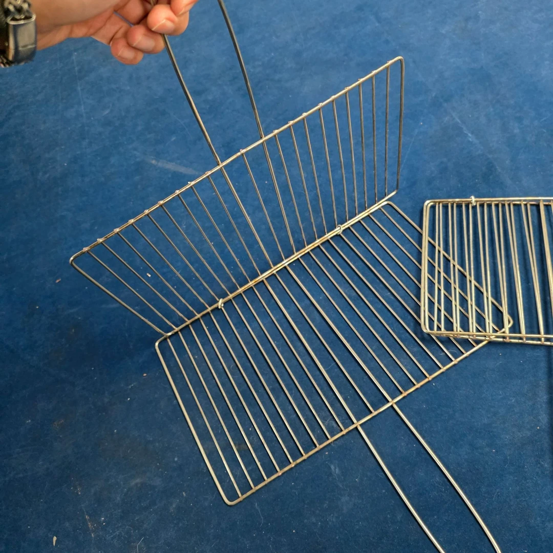 不锈钢竖条烤菜夹子商用加粗烧烤野餐工具烧烤网