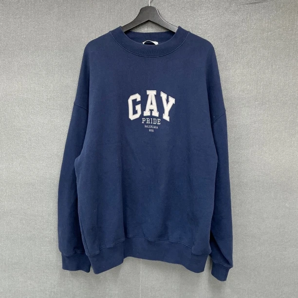 99新 Balenciaga/巴黎世家 GAY字母刺绣logo圆领卫衣/S码
