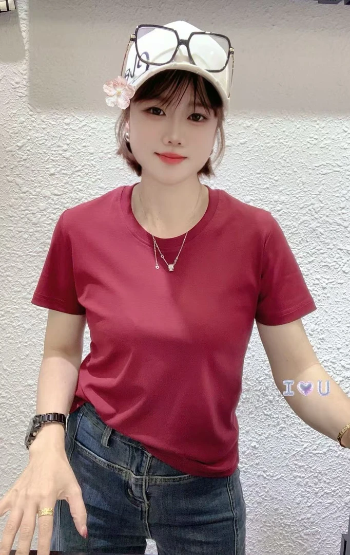 (柳子)简面888夏季韩版印花宽松遮肚时尚显瘦短款洋气上衣半袖