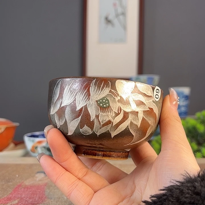 摆件景德镇陶瓷茶杯多人