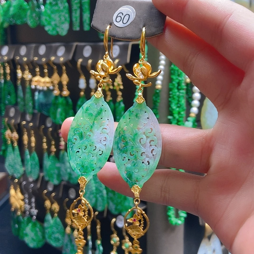 翡翠未镶嵌耳饰翡翠