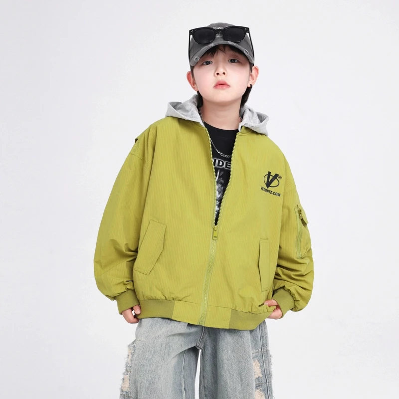 男童2025新款韩版酷帅拼接防风工装外套春秋季潮流夹克上衣外套