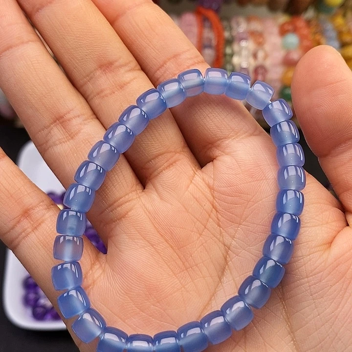 未镶嵌卡6x7蓝玛瑙一条玛瑙/玉髓