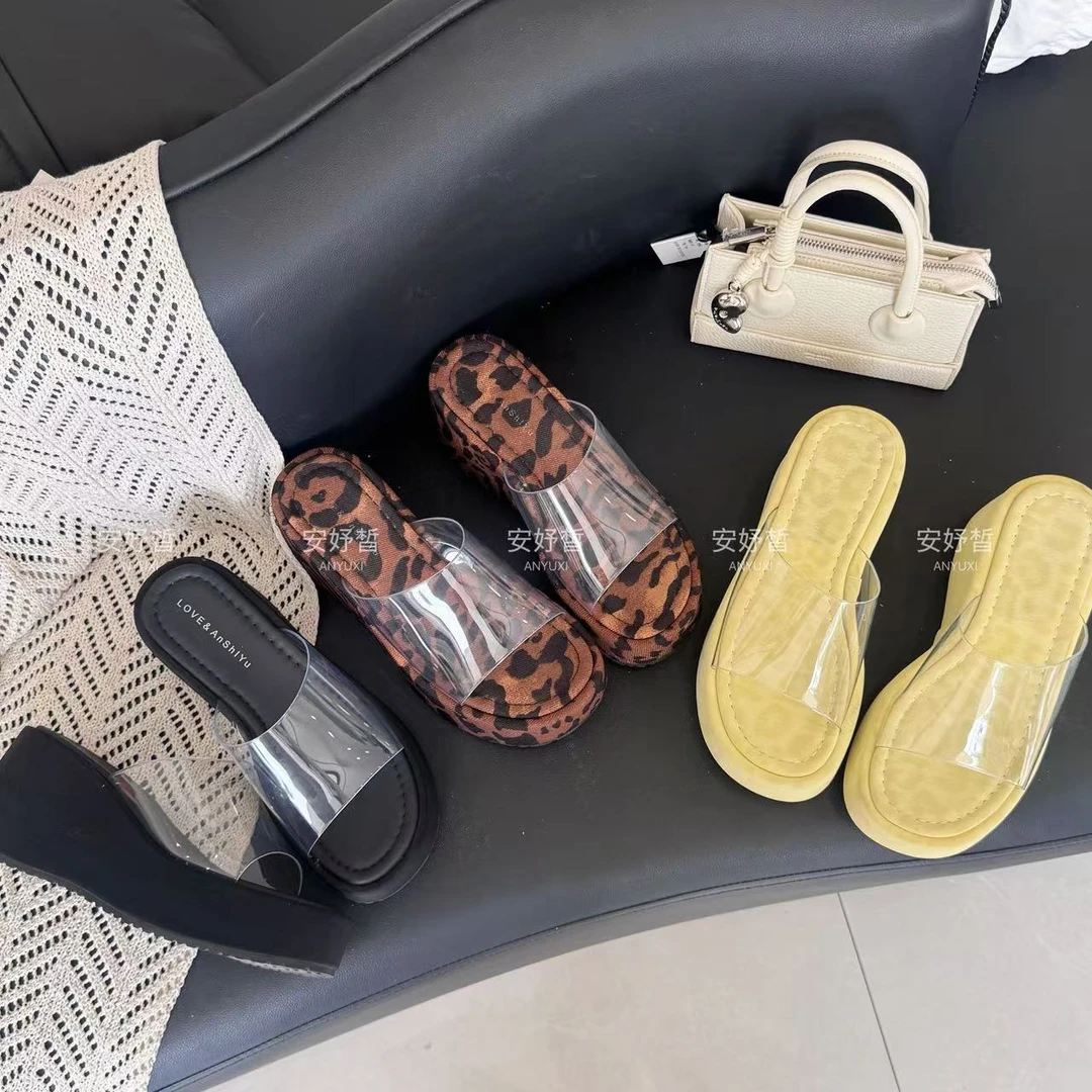 法式透明水晶矮子乐拖鞋&安妤皙A655【K66】