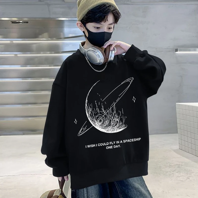 儿童装男童秋装卫衣2025新款中大童圆领春秋款男孩秋季帅气上衣潮