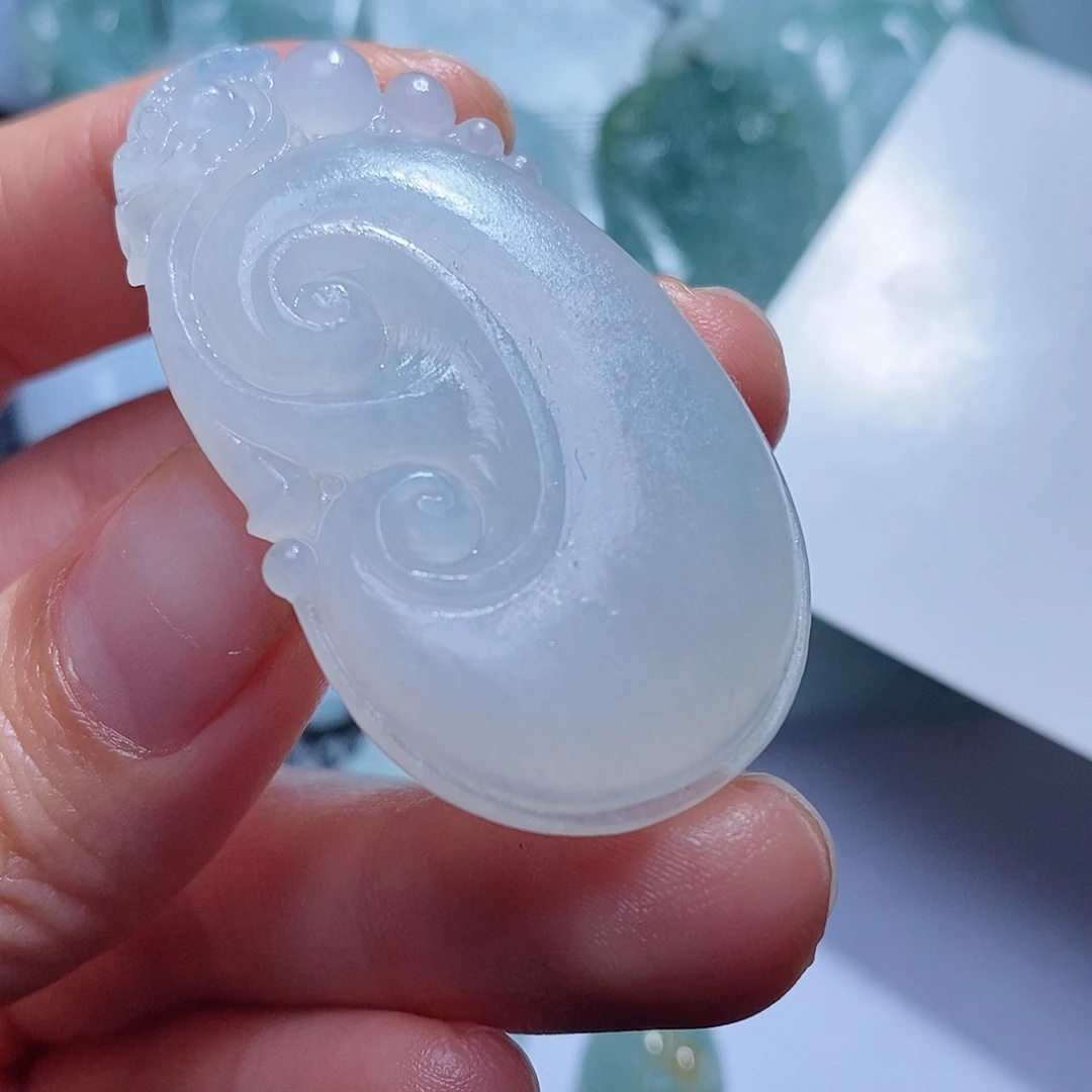 定制翡翠未镶嵌毛货付款后确认抛光