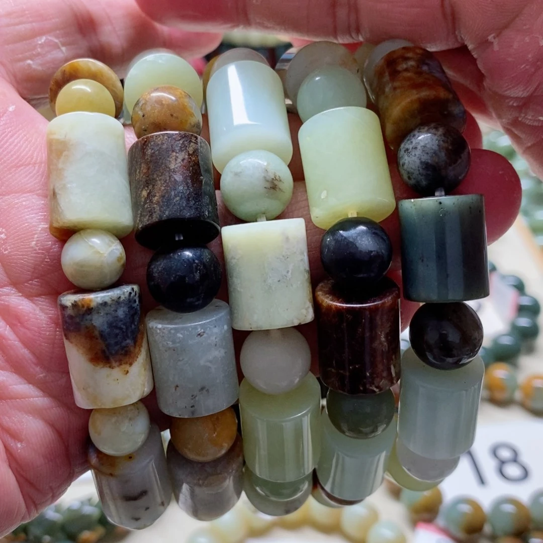 未镶嵌蛇纹石玉手串随机发