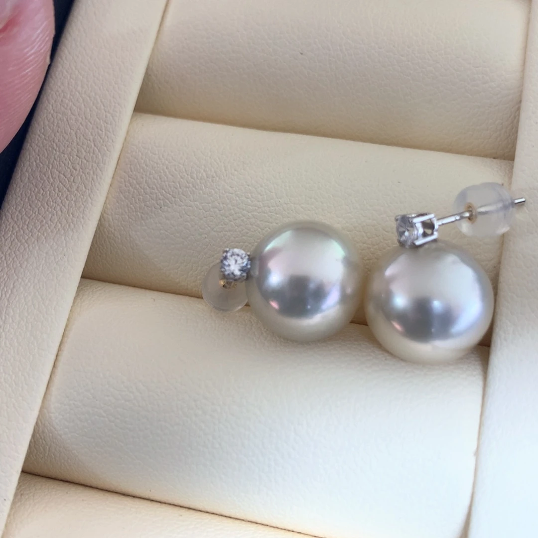 18K金镶嵌耳饰海水珍珠