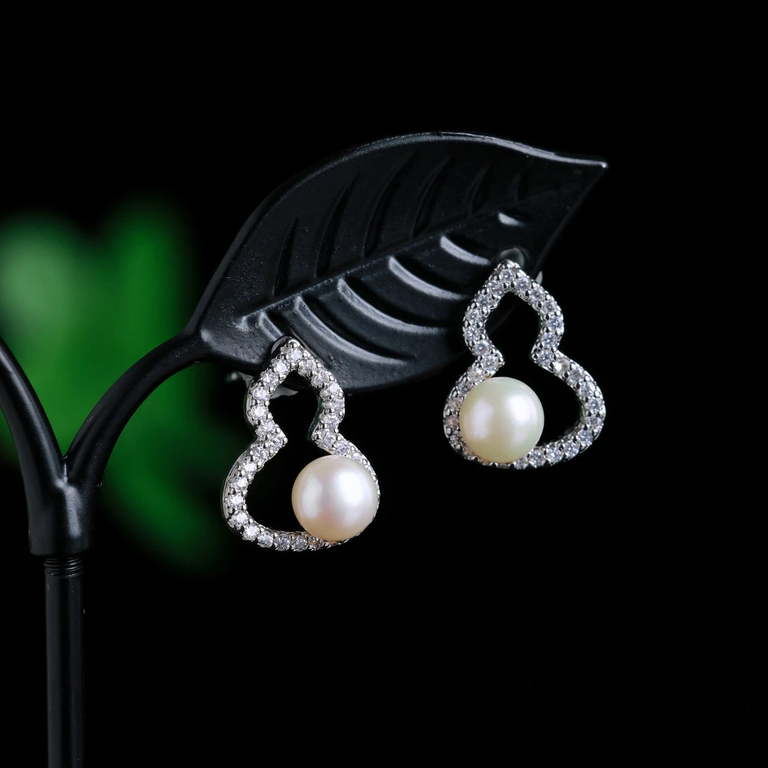 原感 葫芦珍珠耳环s925银