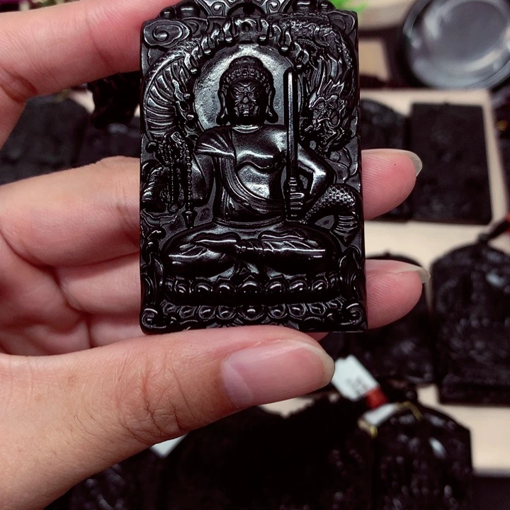 颈饰未镶嵌翡翠天然a货钢琴黑挂件