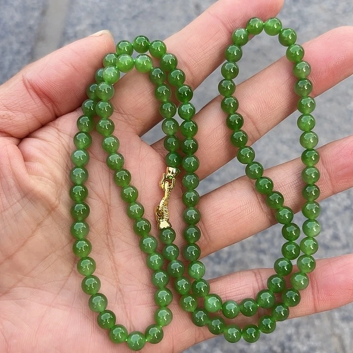 项链合金和田玉（碧玉）