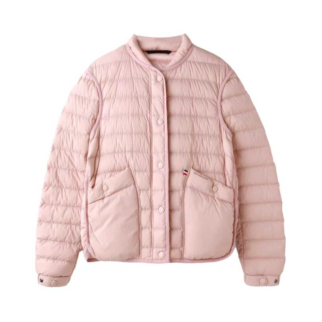 90%白鸭绒短款排骨轻薄羽绒服2025新款女款连帽休闲