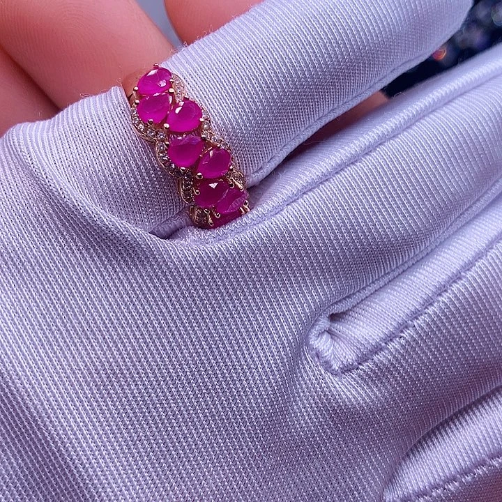 红宝石银S925镶嵌戒指