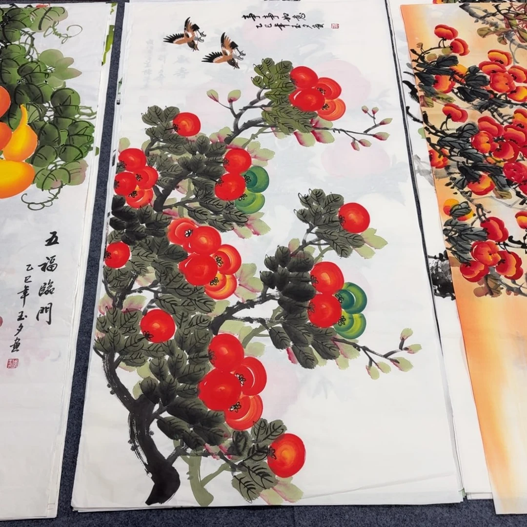 国画140×70手绘画画画