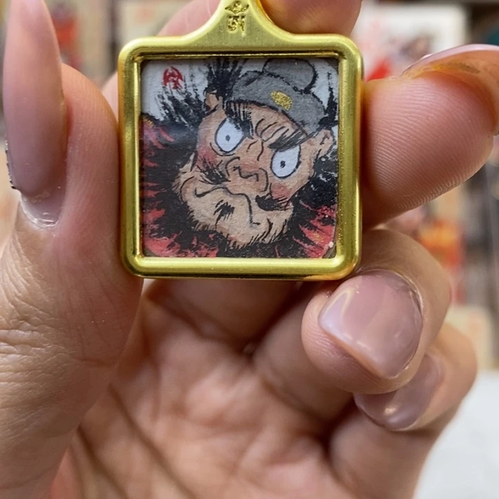 孤品朱砂奎爷方块头像小项链