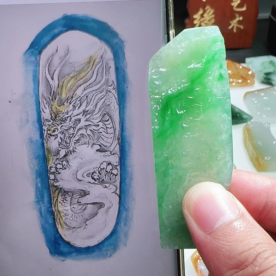 定制翡翠未镶嵌缅甸天然A货翡翠含老师工艺