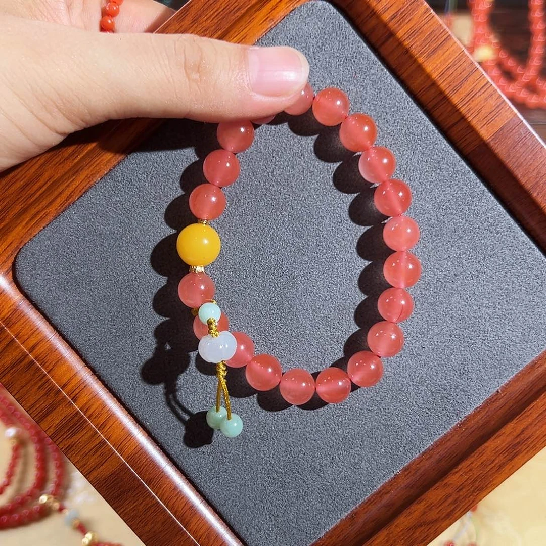南红玛瑙未镶嵌手链