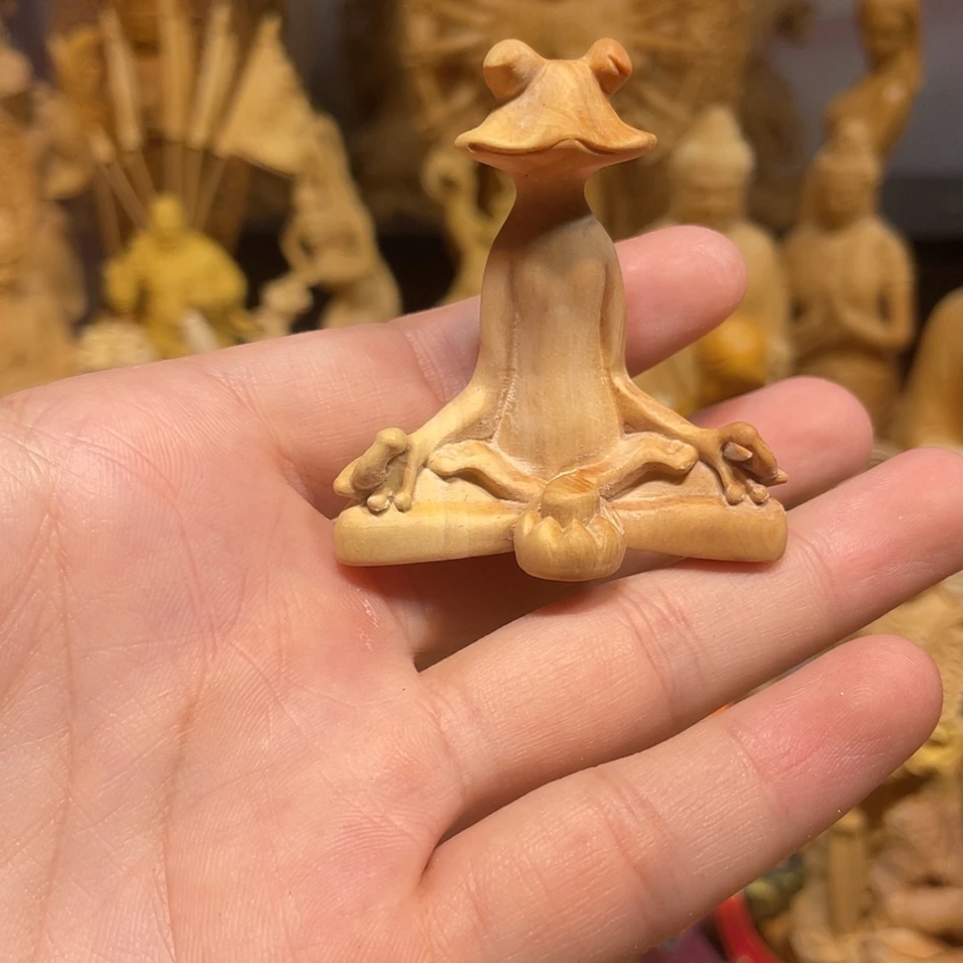 黄杨木小微瑕青蛙香插