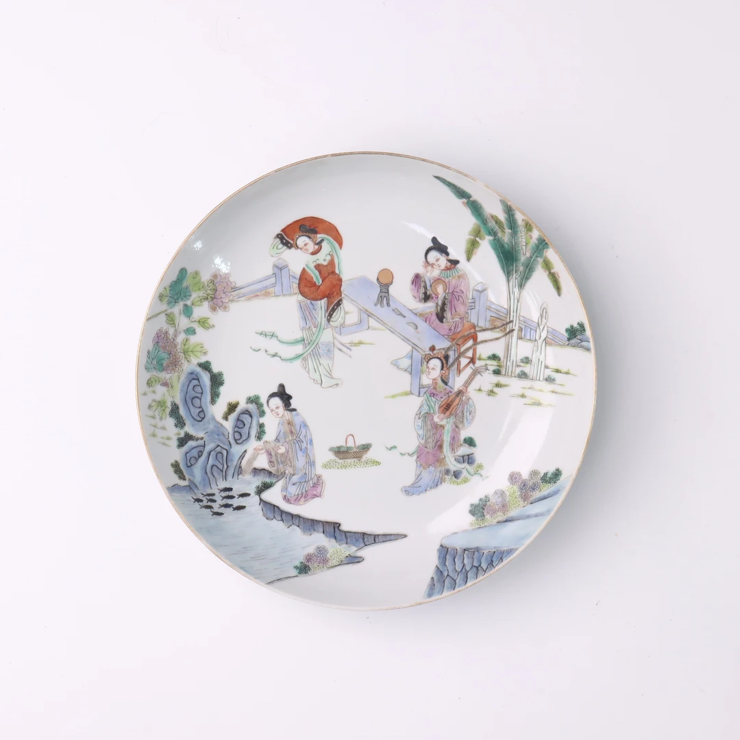 西厢记人物故事图盘（口径16.9cm）