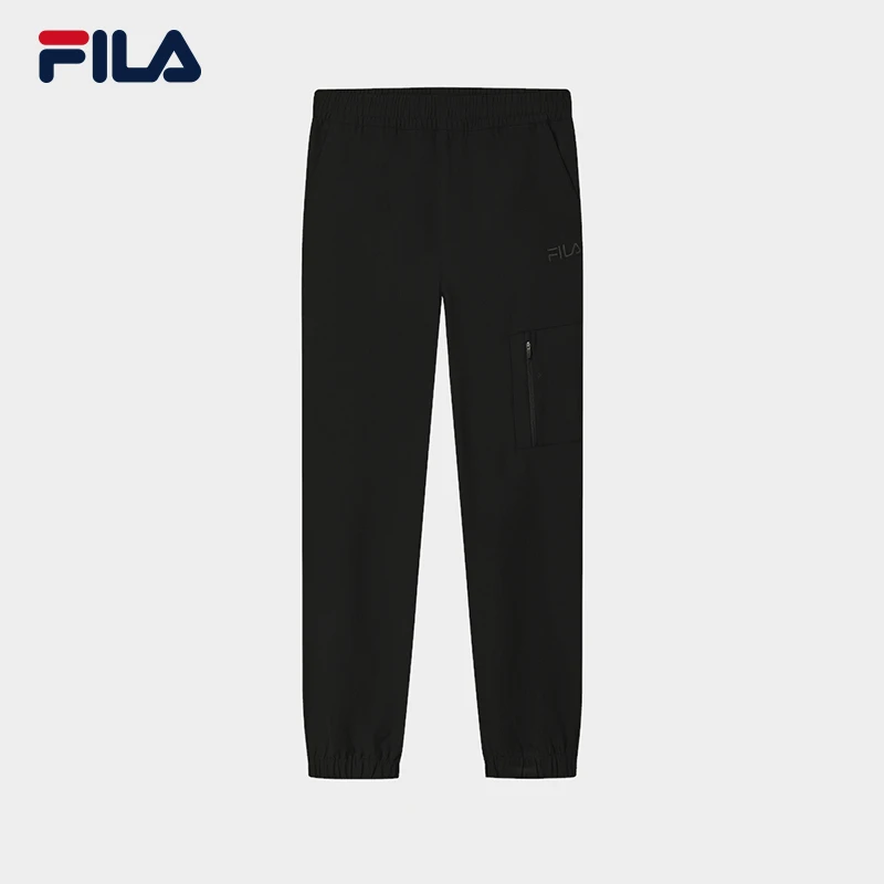FILA斐乐长裤男士春秋运动裤休闲简约百搭梭织束脚裤F11M538810F