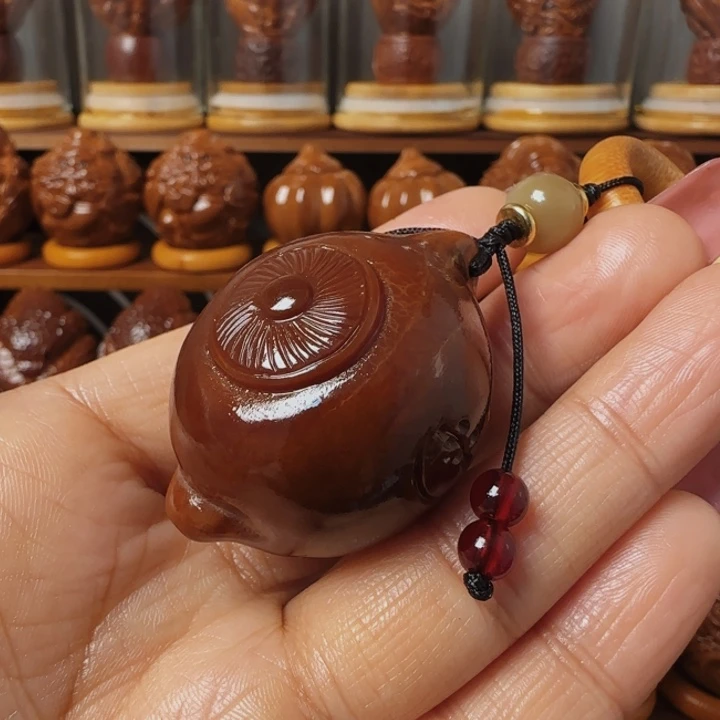 橄榄核把件散**气把把壶手把件金刚穿配