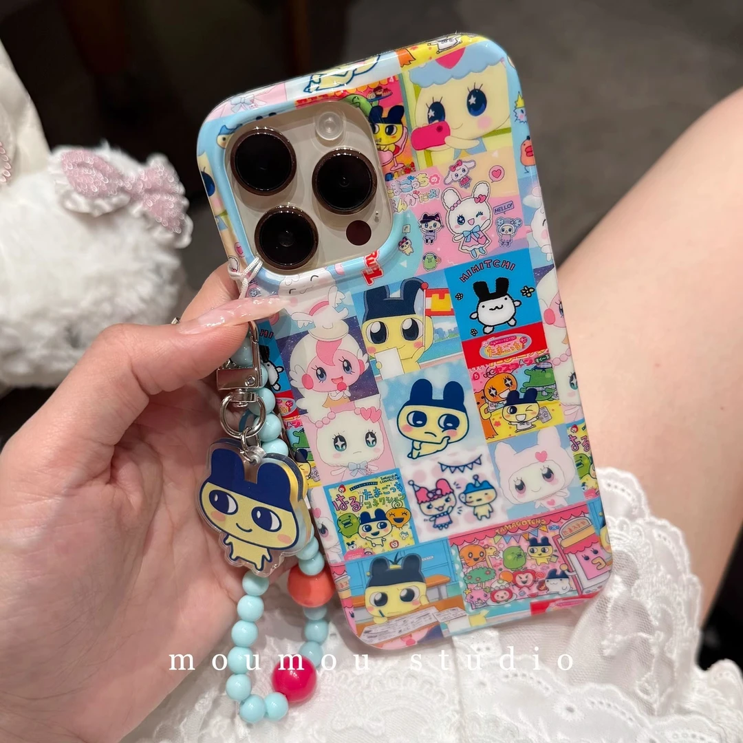 可爱卡通拓麻歌子小人物适用于苹果16peo手机壳iPhone14/13防摔15