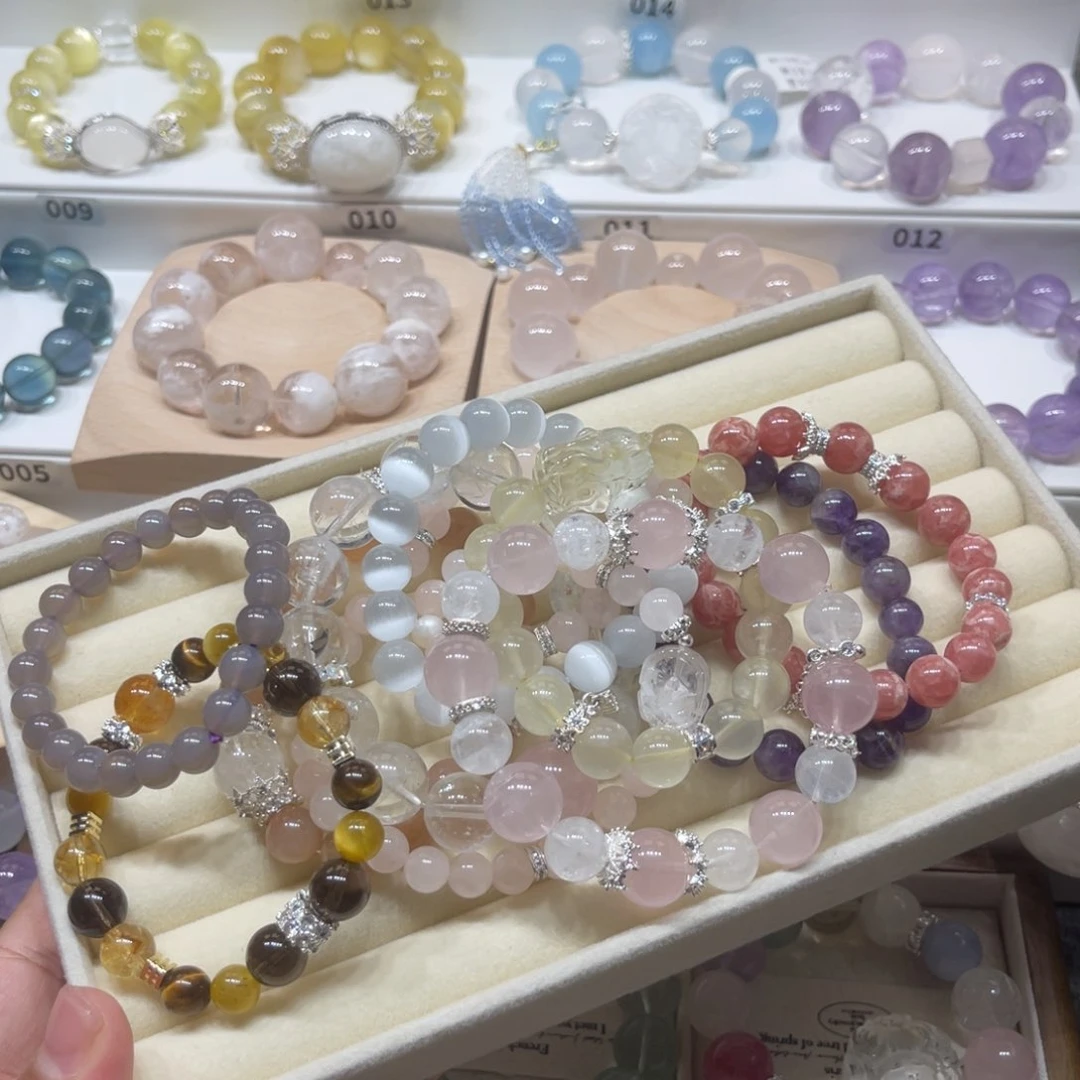 水晶手链未镶嵌300一盘水晶，不退不换，清仓