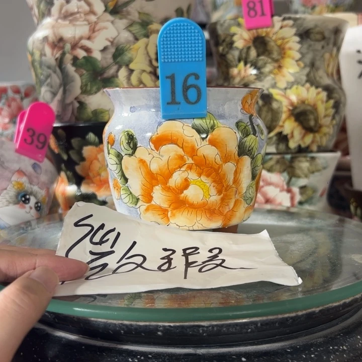 景德镇手绘花盆满38包邮偏远地区除外