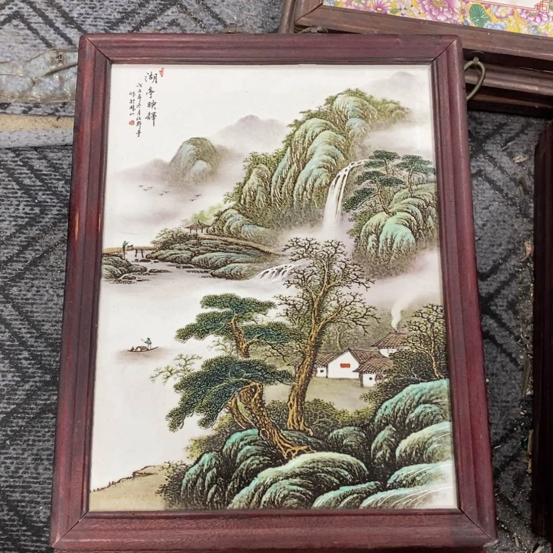 瓷片37*28 景德镇瓷板画柴窑烧制