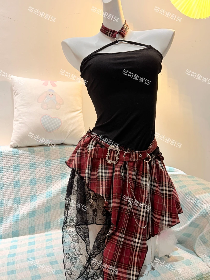 【咕咕猪自制】轻亚风涩谷辣妹上衣连衣裙