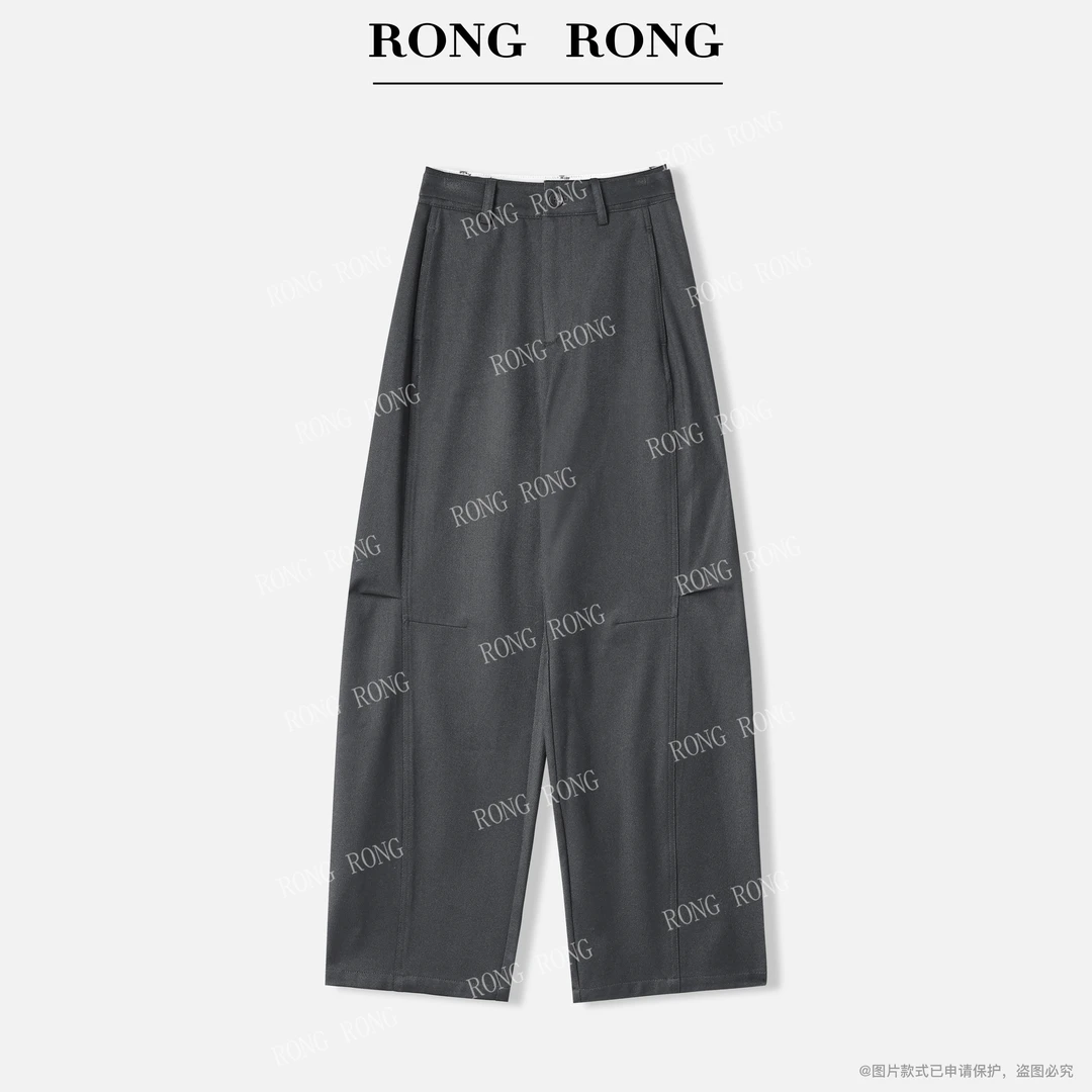 溶溶S【镰刀裤】RONGRONG 绵羊毛混纺裁剪通勤风弯刀西裤RR5707