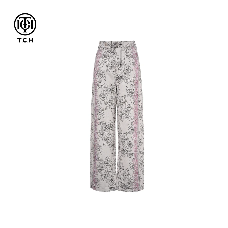 TCH烫钻工艺时尚淑女百搭新潮流牛仔裤女T75A20E5137轻奢tch