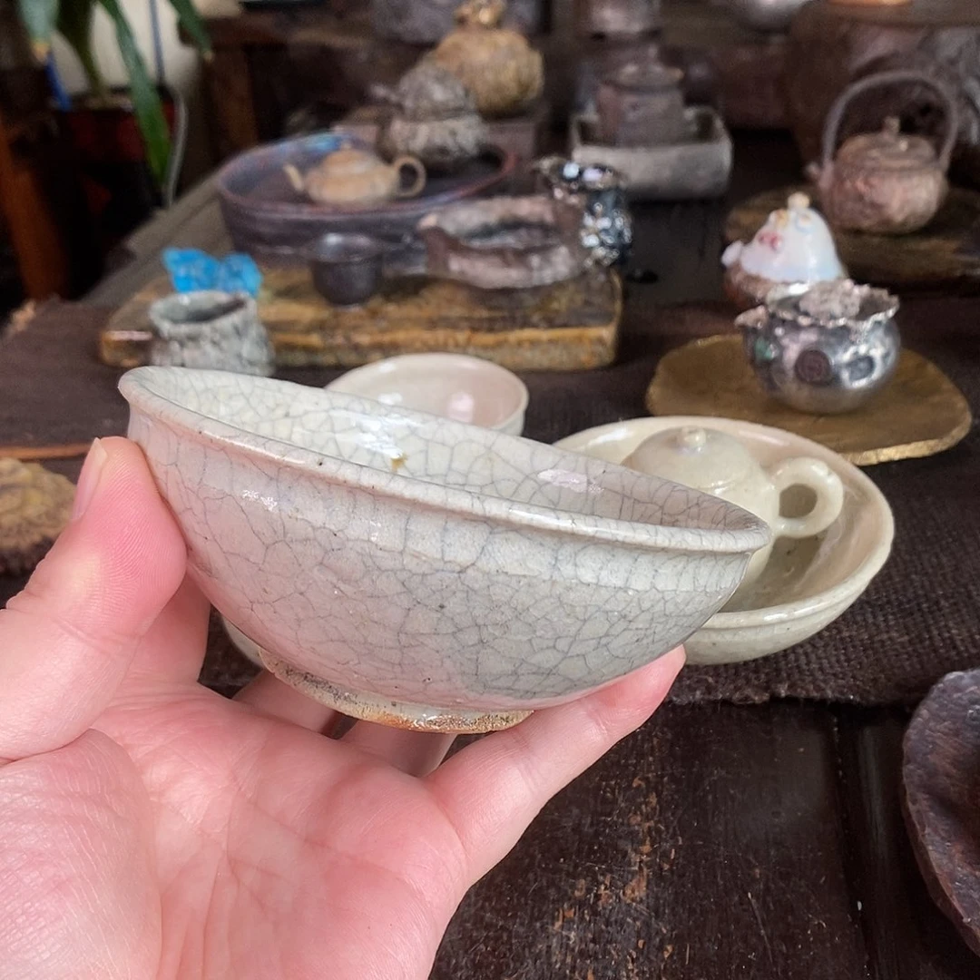 手工制作柴烧茶具