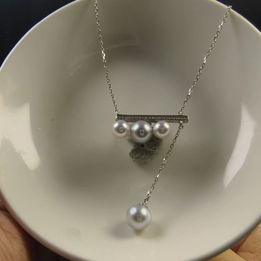 淡水珍珠银S925镶嵌颈饰