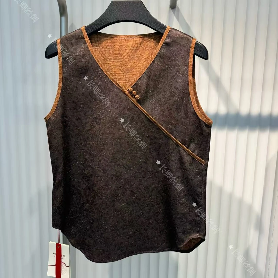 【长卿】国风复古百搭双面双穿提花背心上衣FY5021702