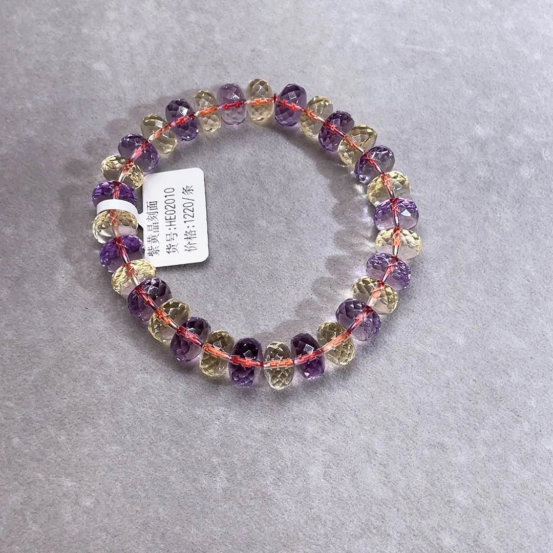 水晶手链银S925镶嵌紫黄晶
